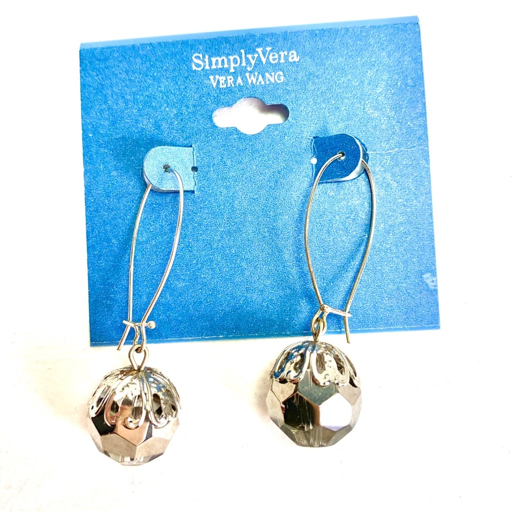 SimplyVera Vera Wang Smokey Grey Crystal Earrings